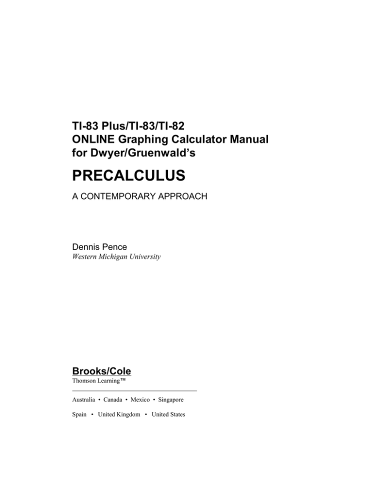 TI-83 Plus/TI-83/TI-82 ONLINE Graphing Calculator TI-83 Plus/TI-83/TI-82 ONLINE Graphing Calculator