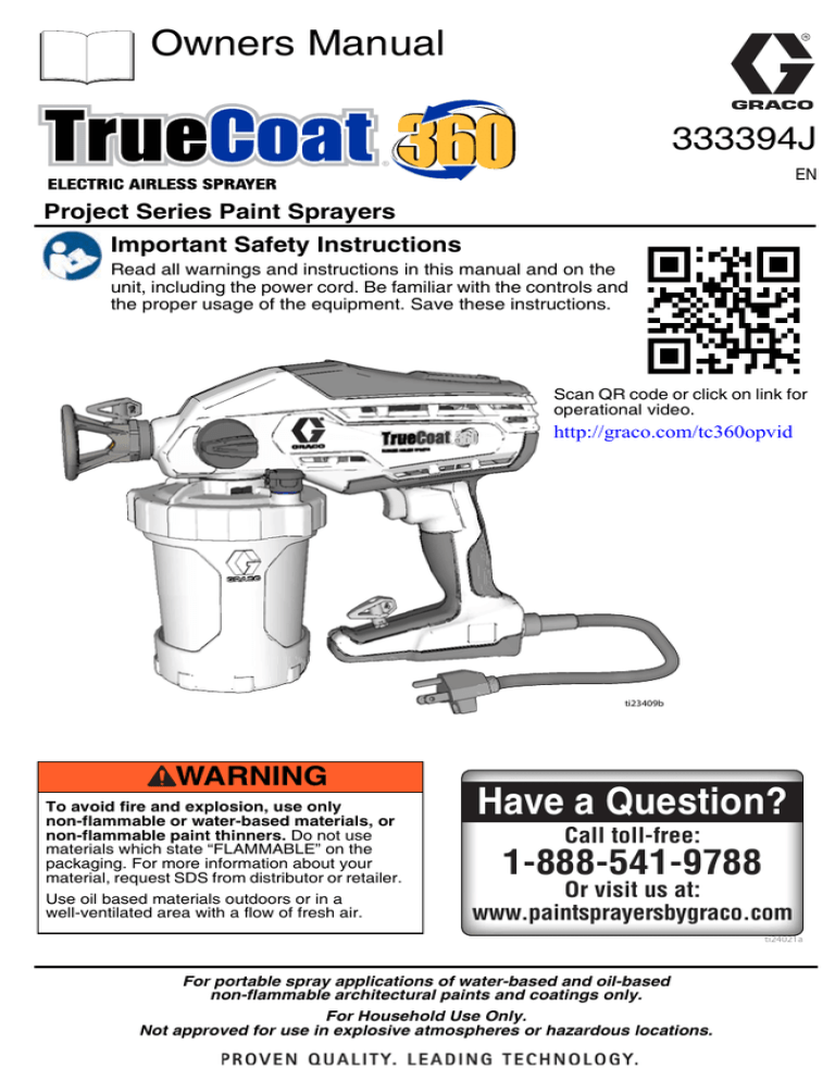 333394J -TrueCoat Electric Airless Sprayer Project Series Paint 333394J -TrueCoat Electric Airless Sprayer Project Series Paint