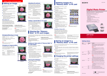 Sony DPP-SV55 Operating instructions Sony DPP-SV55 Operating instructions