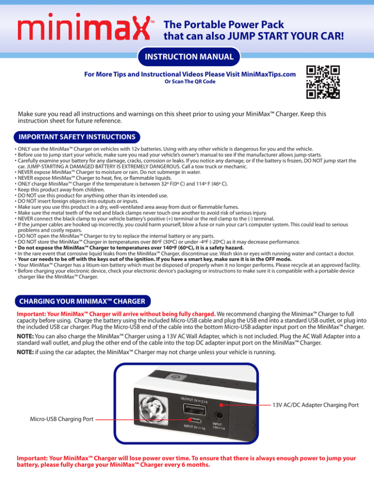 MiniMax MA041118 Installation guide MiniMax MA041118 Installation guide