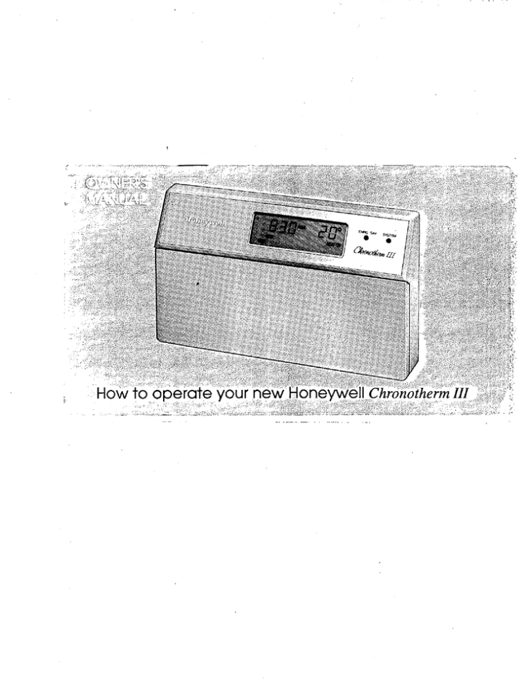 Chronotherm III 5-1-1 Day Programmable Thermostat Chronotherm III 5-1-1 Day Programmable Thermostat