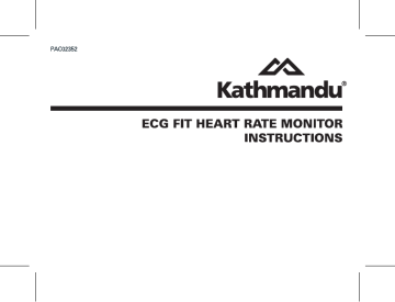 PAC02352 ECG Fit Heart Rate Monitor Instructions_o PAC02352 ECG Fit Heart Rate Monitor Instructions_o