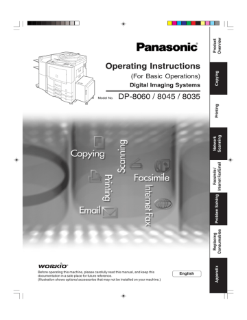Panasonic DP8060, DP8035, DP8045 Operating instructions Panasonic DP8060, DP8035, DP8045 Operating instructions