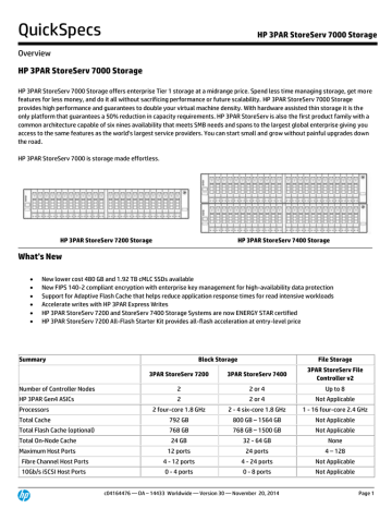 HP 3PAR StoreServ 7000 Storage HP 3PAR StoreServ 7000 Storage