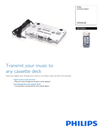 SJM2300H/27 Philips Cassette adapter SJM2300H/27 Philips Cassette adapter