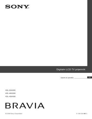 Sony KDL-55X4500, KDL-46X4500 User's manual Sony KDL-55X4500, KDL-46X4500 User's manual