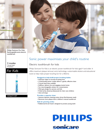 HX6311/07 Philips Rechargeable sonic electric toothbrush HX6311/07 Philips Rechargeable sonic electric toothbrush