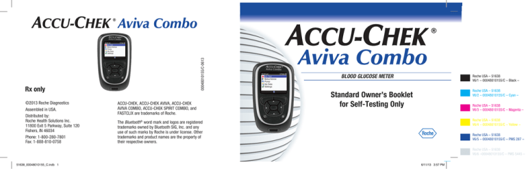 Accu-Chek Aviva Combo meter—Standard Owner`s Booklet English Accu-Chek Aviva Combo meter—Standard Owner`s Booklet English