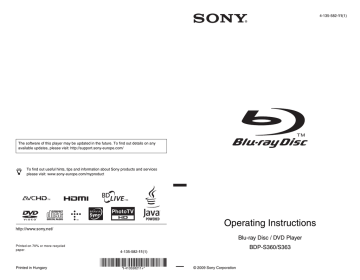 Guide to Parts and Controls. Sony BDP-S360, BDPS360, BDP-S363 | Manualzz Guide to Parts and Controls. Sony BDP-S360, BDPS360, BDP-S363 | Manualzz