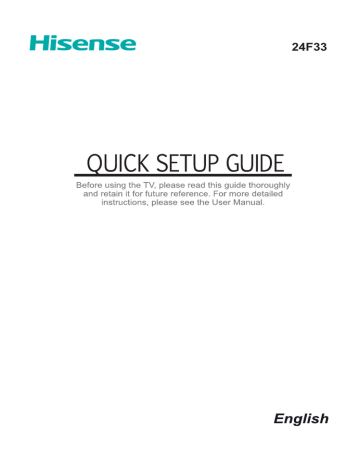 Hisense 24F33 Quick guide Hisense 24F33 Quick guide