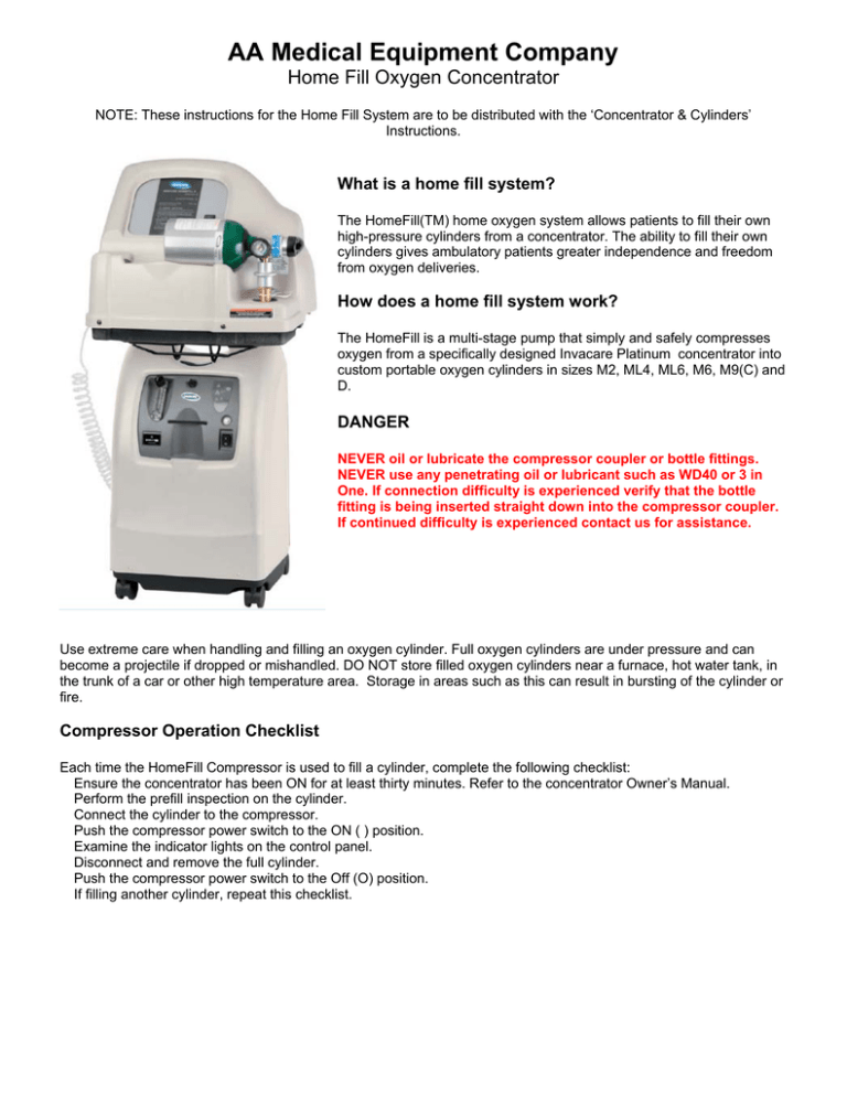 Home Fill Oxygen Concentrator Home Fill Oxygen Concentrator