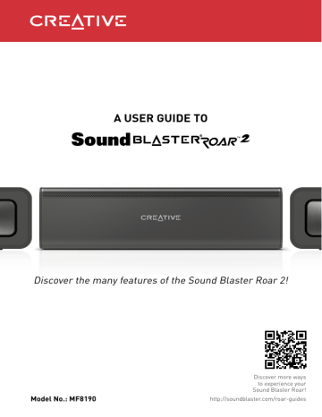 Creative Sound Blaster Roar 2 MF8190 User manual | Manualzz Creative Sound Blaster Roar 2 MF8190 User manual | Manualzz