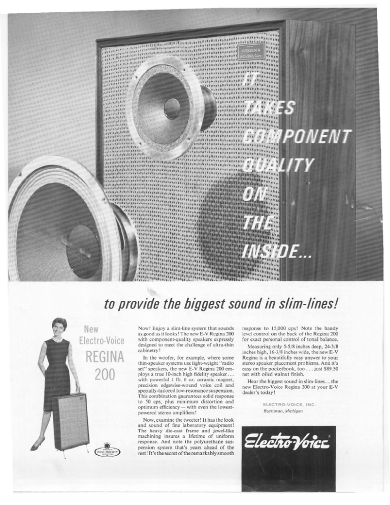 Electro-Voice Regina 200 Owner's manual Electro-Voice Regina 200 Owner's manual