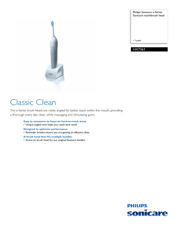 Sonicare HX7361/72 User manual Sonicare HX7361/72 User manual