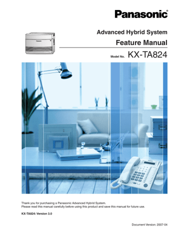 Panasonic KX-TA824 Feature Manual | Manualzz Panasonic KX-TA824 Feature Manual | Manualzz
