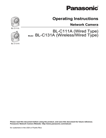Operating Instructions BL-C111A (Wired Type) Model BL Operating Instructions BL-C111A (Wired Type) Model BL
