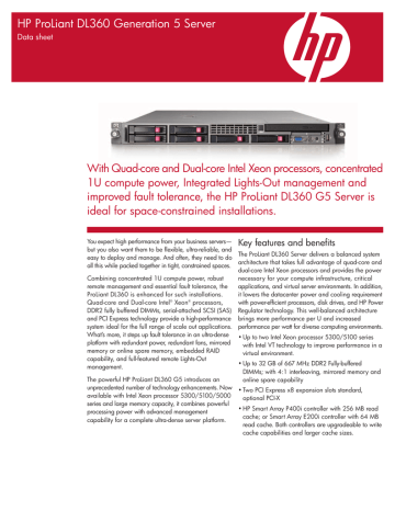 HP ProLiant DL360 Generation 5 Server HP ProLiant DL360 Generation 5 Server