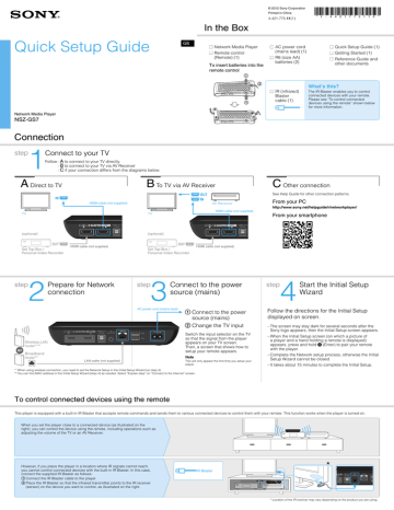 Sony NSZ-GS7 Quick guide Sony NSZ-GS7 Quick guide