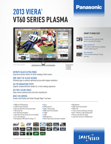 2013 viera® vT60 SerieS plaSma 2013 viera® vT60 SerieS plaSma