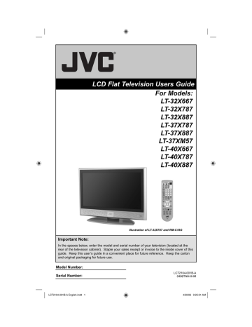 JVC LT-40X667 Flat Panel Television User's Guide | Manualzz JVC LT-40X667 Flat Panel Television User's Guide | Manualzz