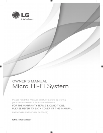 LG FA166DAB Owner's manual LG FA166DAB Owner's manual