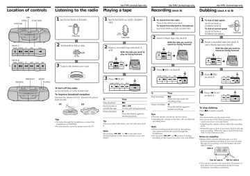 Sony CFS-W338 Operating instructions Sony CFS-W338 Operating instructions