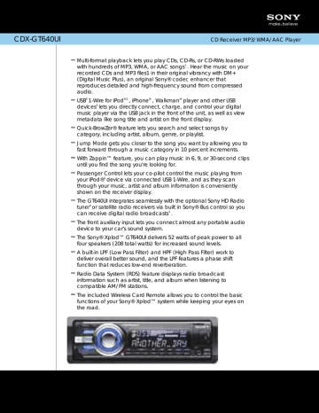 CDX-GT640UI - Webcollage.net CDX-GT640UI - Webcollage.net
