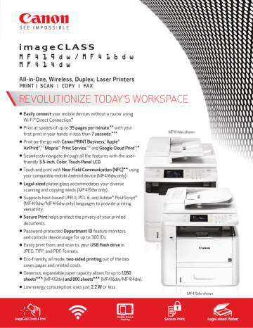 Canon 0291C020 Laser Printer Specification Sheet | Manualzz Canon 0291C020 Laser Printer Specification Sheet | Manualzz