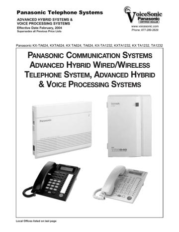 Panasonic KX-TA624 Advanced Hybrid 2-04 ProdG Panasonic KX-TA624 Advanced Hybrid 2-04 ProdG