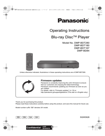 Operating Instructions Blu-ray DiscTM Player Operating Instructions Blu-ray DiscTM Player