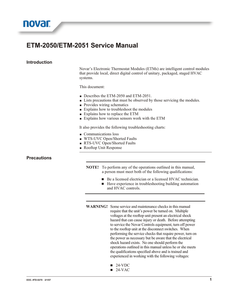 novar manuals