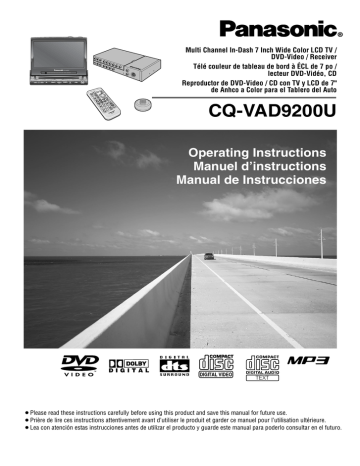 Panasonic CQVAD9200U Operating instructions Panasonic CQVAD9200U Operating instructions