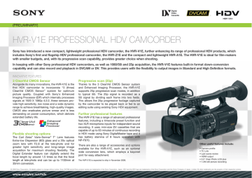hvr-v1e professional hdv camcorder hvr-v1e professional hdv camcorder