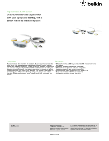 Flip Wireless KVM Switch Use your monitor and keyboard Flip Wireless KVM Switch Use your monitor and keyboard