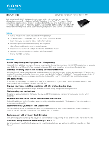 BDP-S1100 - Datatail BDP-S1100 - Datatail