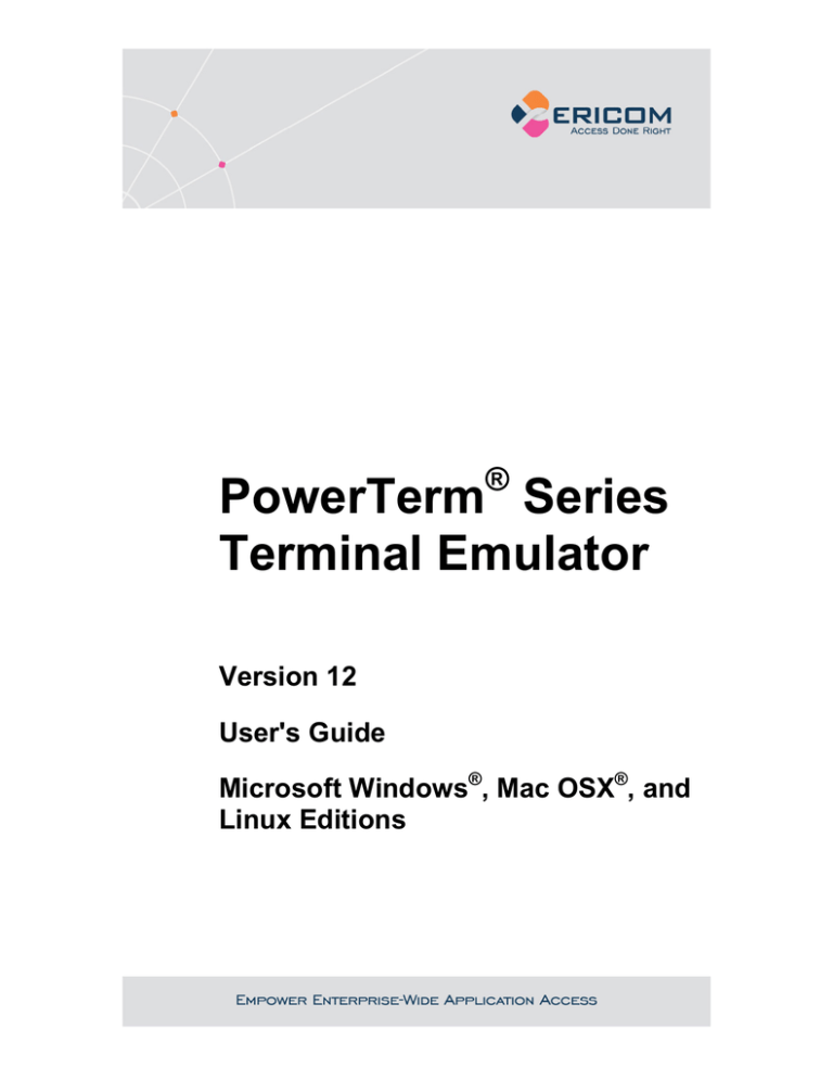 PowerTerm Series Terminal Emulator PowerTerm Series Terminal Emulator