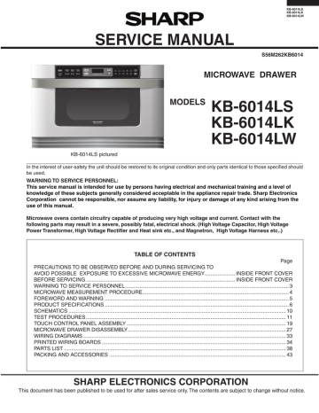 KB-6014LS KB-6014LK KB-6014LW SERVICE MANUAL KB-6014LS KB-6014LK KB-6014LW SERVICE MANUAL