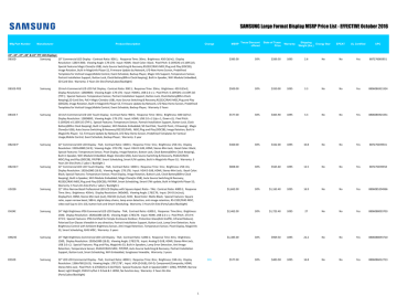 SAMSUNG Large Format Display MSRP Price List SAMSUNG Large Format Display MSRP Price List