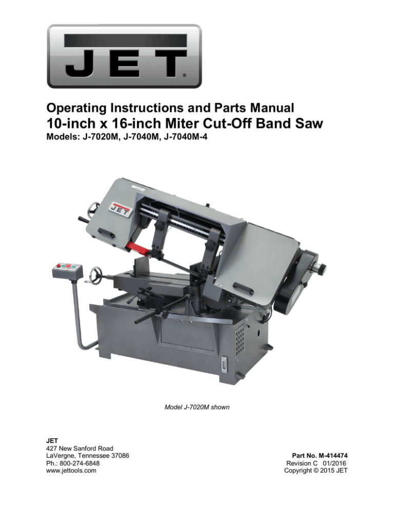 JET 414474 User manual JET 414474 User manual