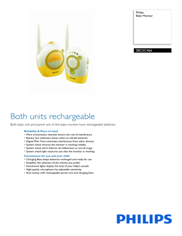 SBCSC466/00 Philips Baby Monitor SBCSC466/00 Philips Baby Monitor