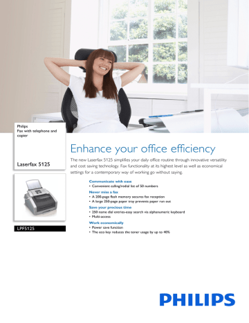 LPF5125/ITB Philips Fax with telephone and copier LPF5125/ITB Philips Fax with telephone and copier