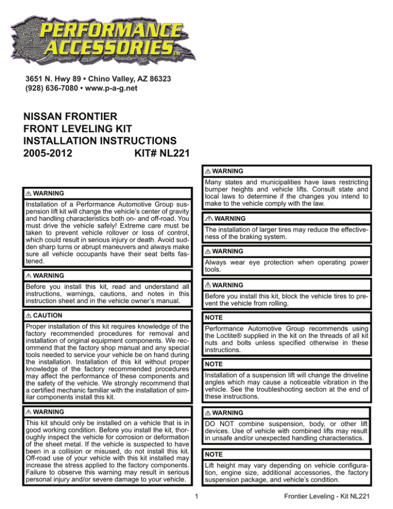nissan frontier front leveling kit installation instructions nissan frontier front leveling kit installation instructions
