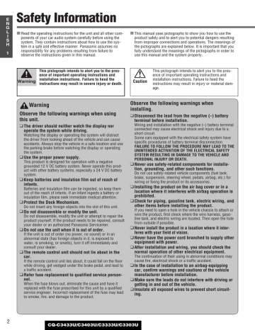 Safety Information Safety Information
