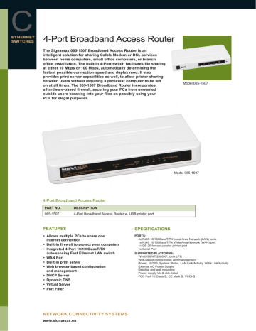 4-Port Broadband Access Router 4-Port Broadband Access Router