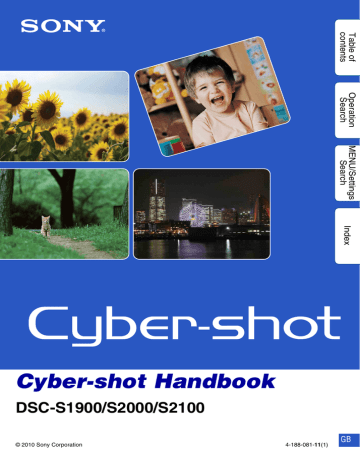 Cyber-shot Handbook Cyber-shot Handbook