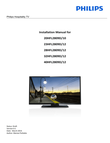Installation Manual for 20HFL2809D/10 Installation Manual for 20HFL2809D/10