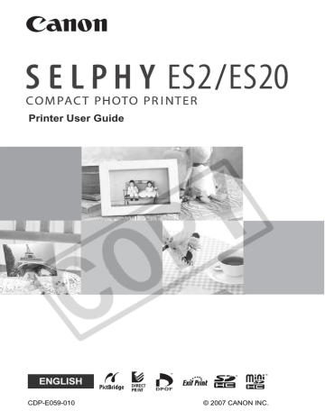 Canon SELPHY ES20, SELPHY ES2 User manual Canon SELPHY ES20, SELPHY ES2 User manual