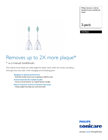 HX7022/66 Philips Standard sonic toothbrush heads HX7022/66 Philips Standard sonic toothbrush heads