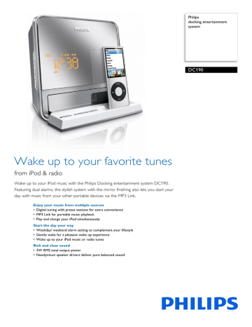 DC190/12 Philips docking entertainment system DC190/12 Philips docking entertainment system