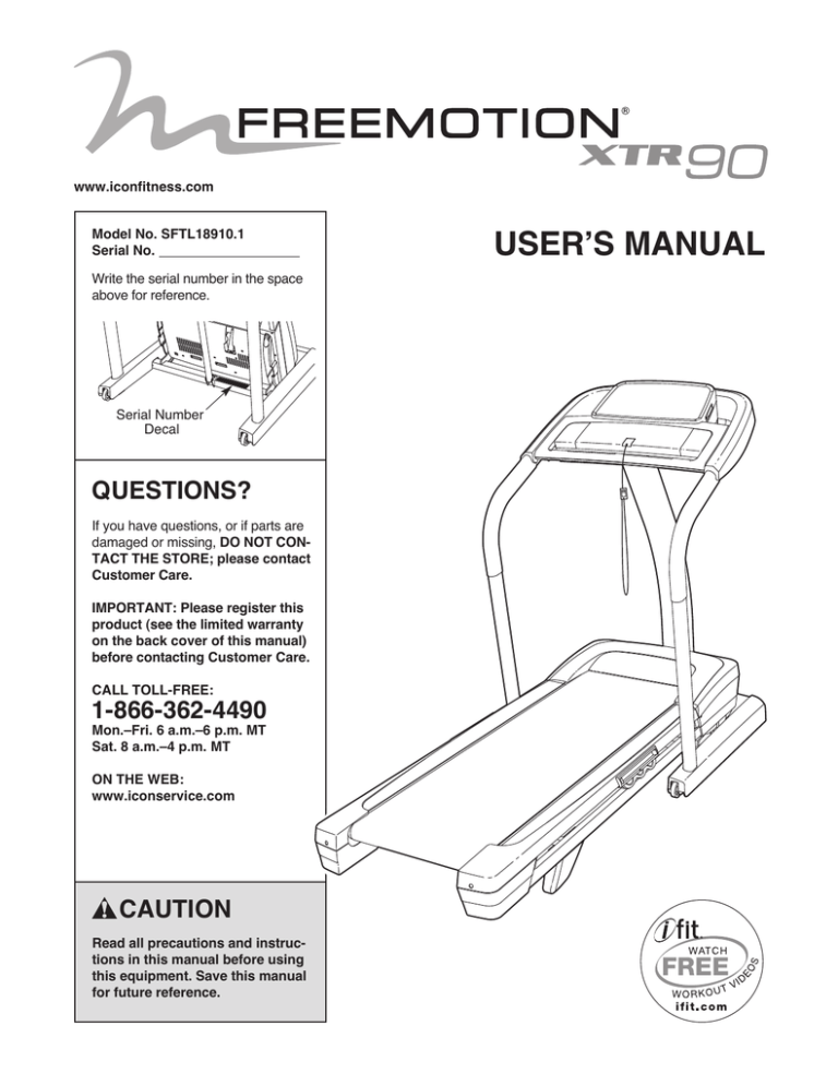 userʼs manual - The Green Fitness Equipment Company userʼs manual - The Green Fitness Equipment Company